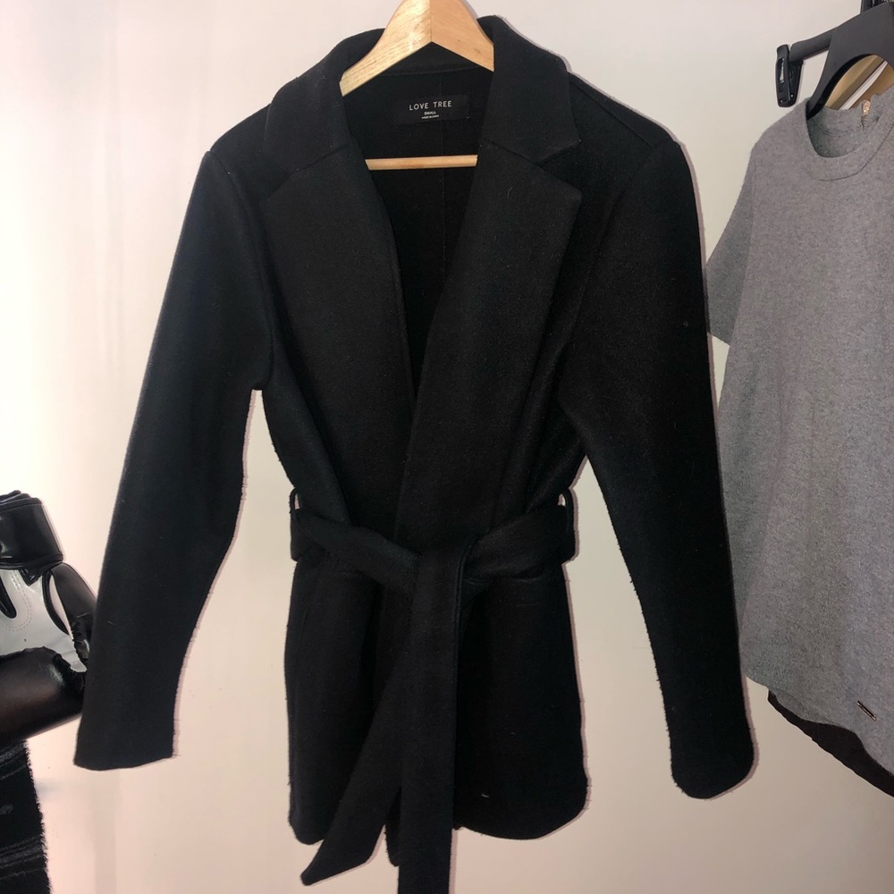 LOVE TREE black felt coat [size S]